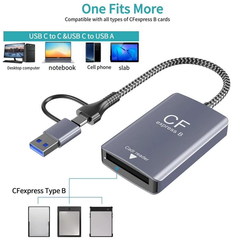 2 в 1 кардридер CF Express Type B адаптер USB 3 10 Гбит/с портативный