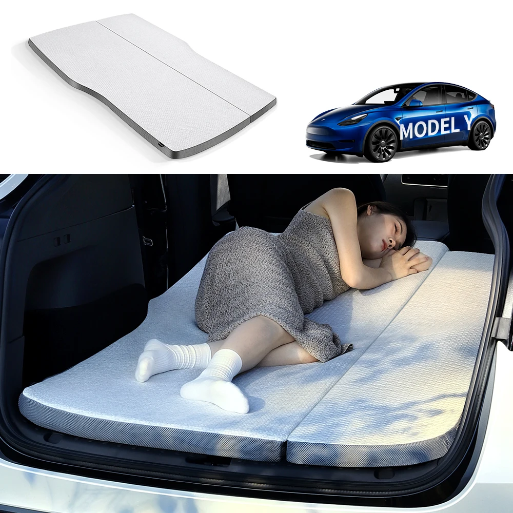 Фото YZ для Tesla Model Y 2024, матрас для кемпинга, матрас из губки с эффектом памяти, дорожная кровать, портативная в автомобиле, для сна, для кемпинга, путешествий №1