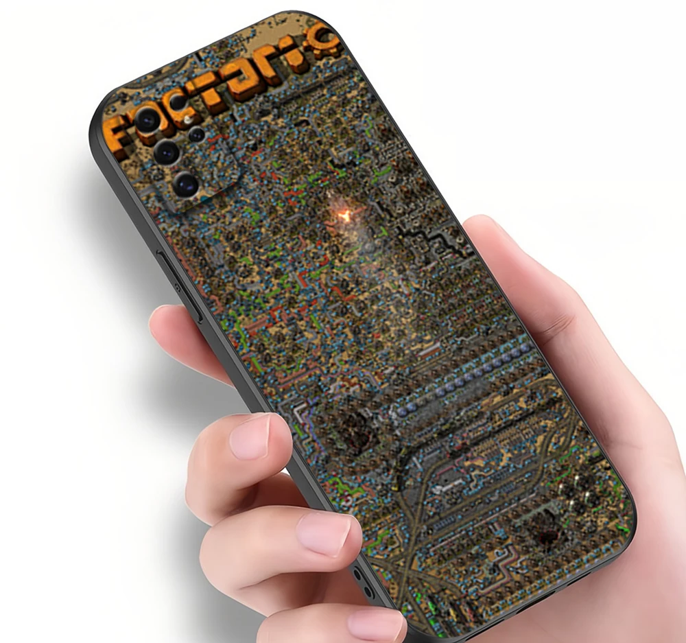 Game F-Factorio Phone Case For Samsung S22 S23 A73 A72 A71 A54 A53 E ULTRA Black Soft Shell