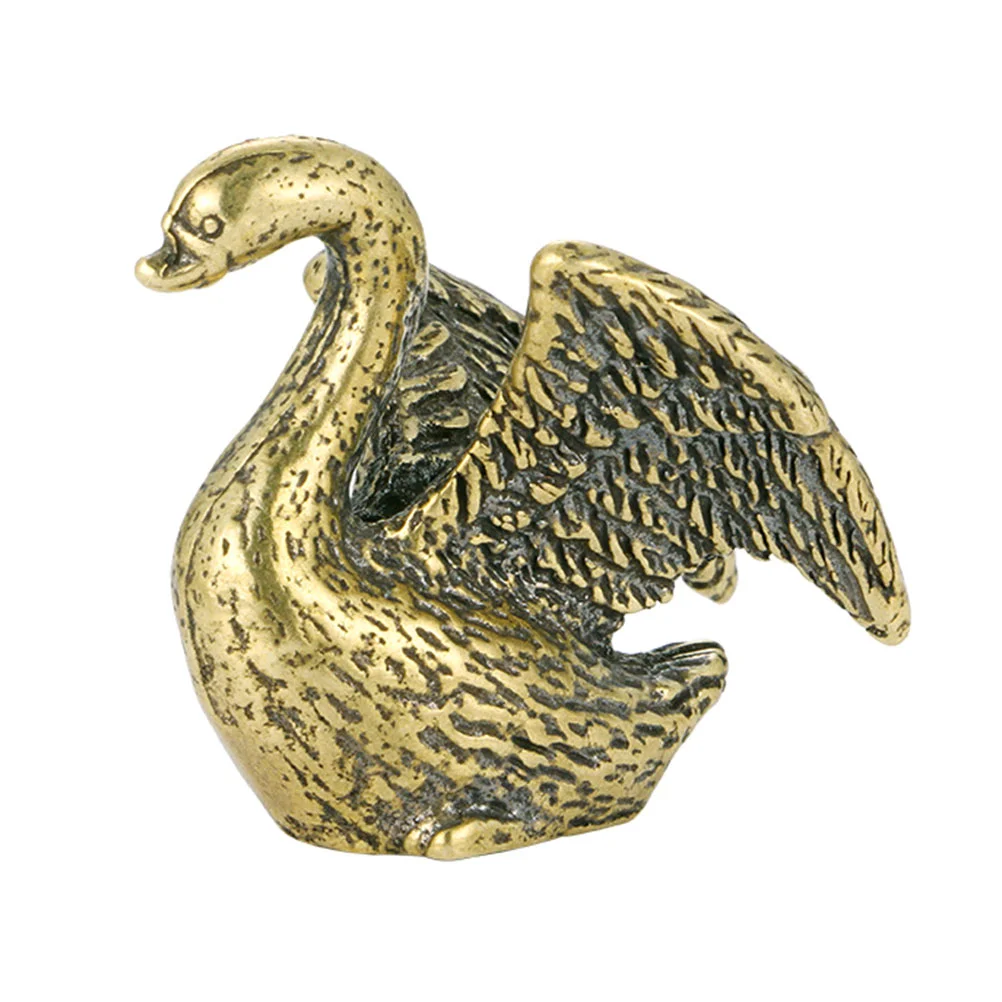 

Swan Decor Animal Figurine Statue Brass Figurines Figure Desk Sculpture Miniature Wildlife Goose Office Animals Decoration