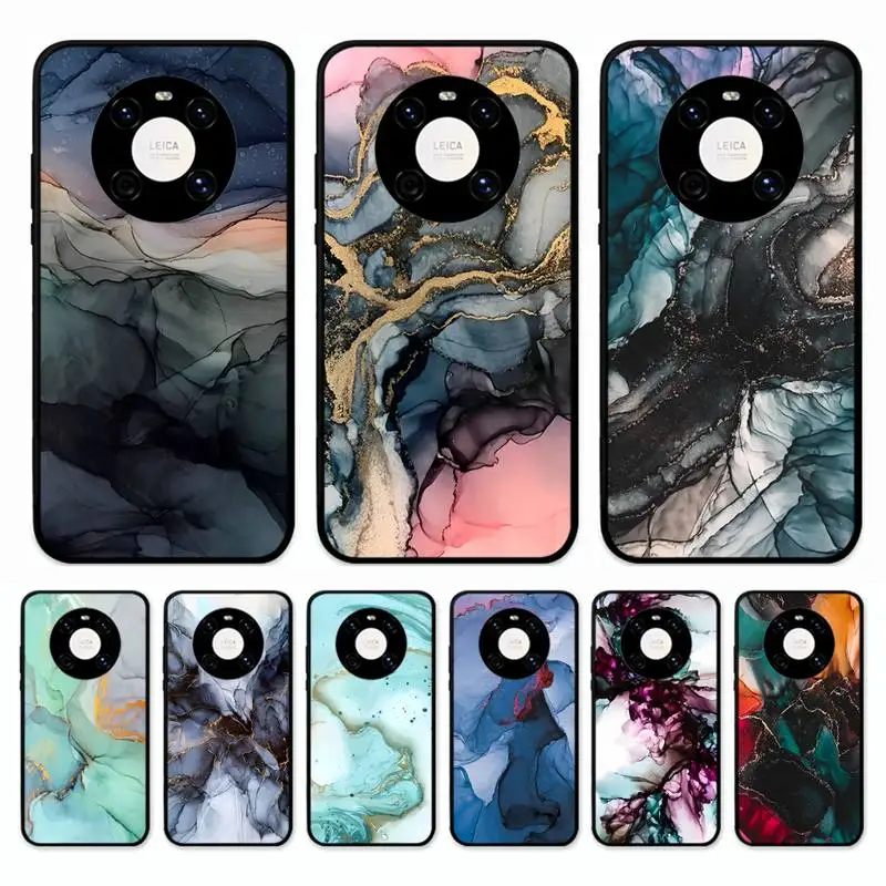 

Watercolor Painting Marble Pattern Phone Case for Huawei Mate 20 10 9 40 30 lite pro X Nova 2 3i 7se