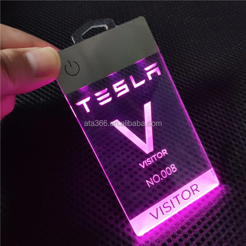 

2022 Luxury LED Acrylic Name Badge Custom Name Badge Printing Personalized Laser Engrave Unique Light up Waiters LED Name badge