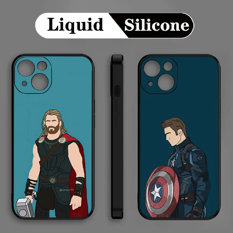 

Marvel Avengers Phone Case For iPhone 14 13 12 11 Pro Max 13 12 Mini 7 8 Plus X XR XS Max Funda Carcasa Full Protection Soft