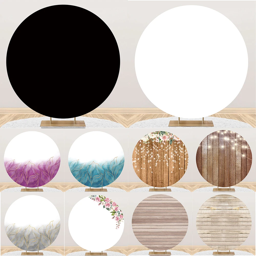 

Solid Color Circle Photography Background Cover Birthday Party Baby Shower Wedding Decoration Photocall Round Backdrop