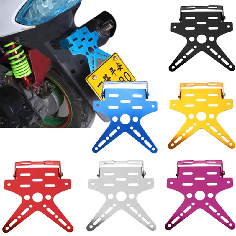 

Adjusted Motorcycle License Plate Holder Universal Mount Bracket Registration Number Plate Cover Aluminum Alloy