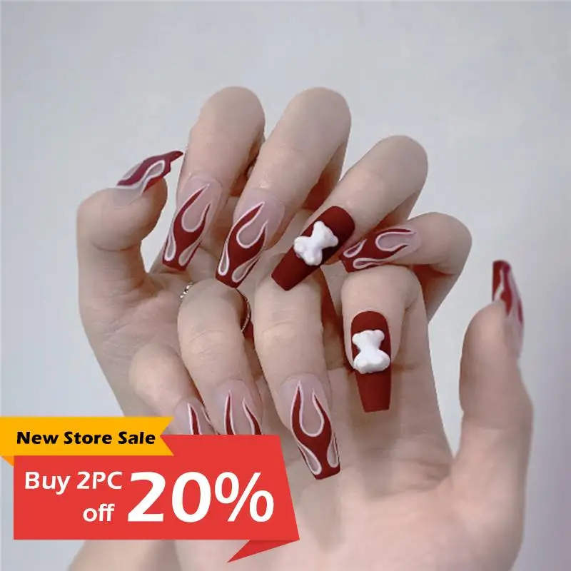 

24 шт., накладные ногти с клеем и полным покрытием