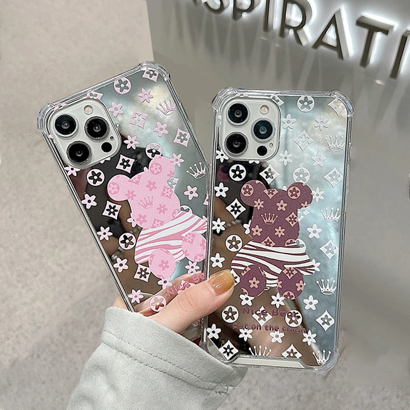 

Luxury Brand Mirror Acrylic Phone Case For iPhone 13 Pro Max 12 Mini 11 Xs Xr 8 7 6 Plus High Quality Scratchproof Makeup Shell