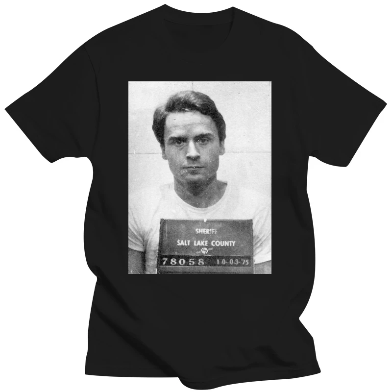ФУТБОЛКА BOARDRIPPAZ TED BUNDY MUGSHOT MANSON DAHMER Serial Killer SERIENMORDER топы из 100% хлопка с короткими