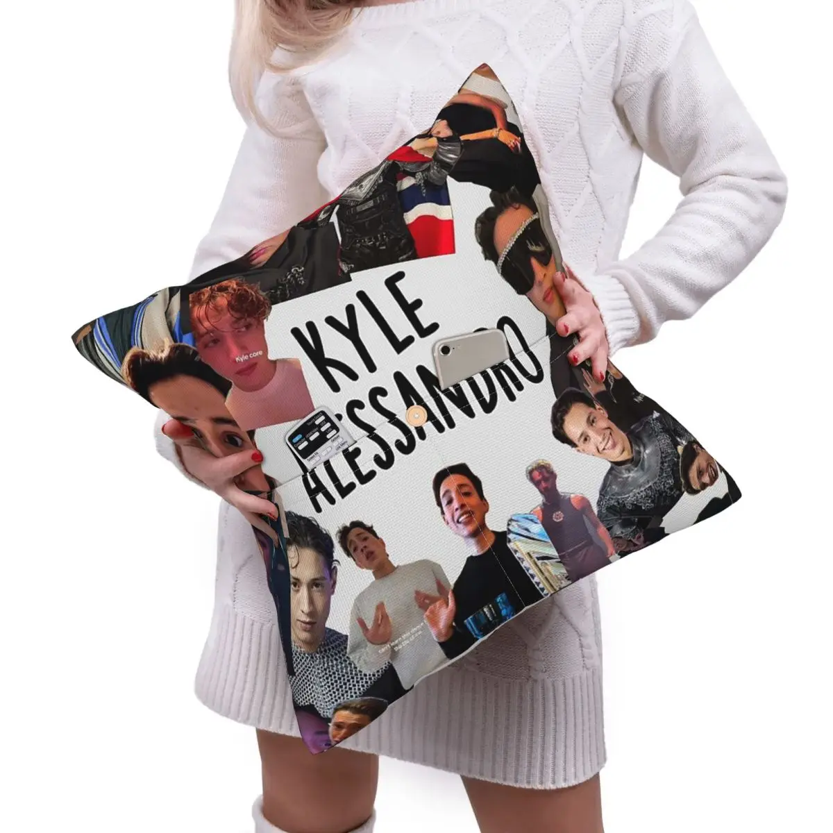 Фото Декоративная наволочка/чехол для подушки Kyle Alessandro Square Linen из полиэстера для дома и спальни №4