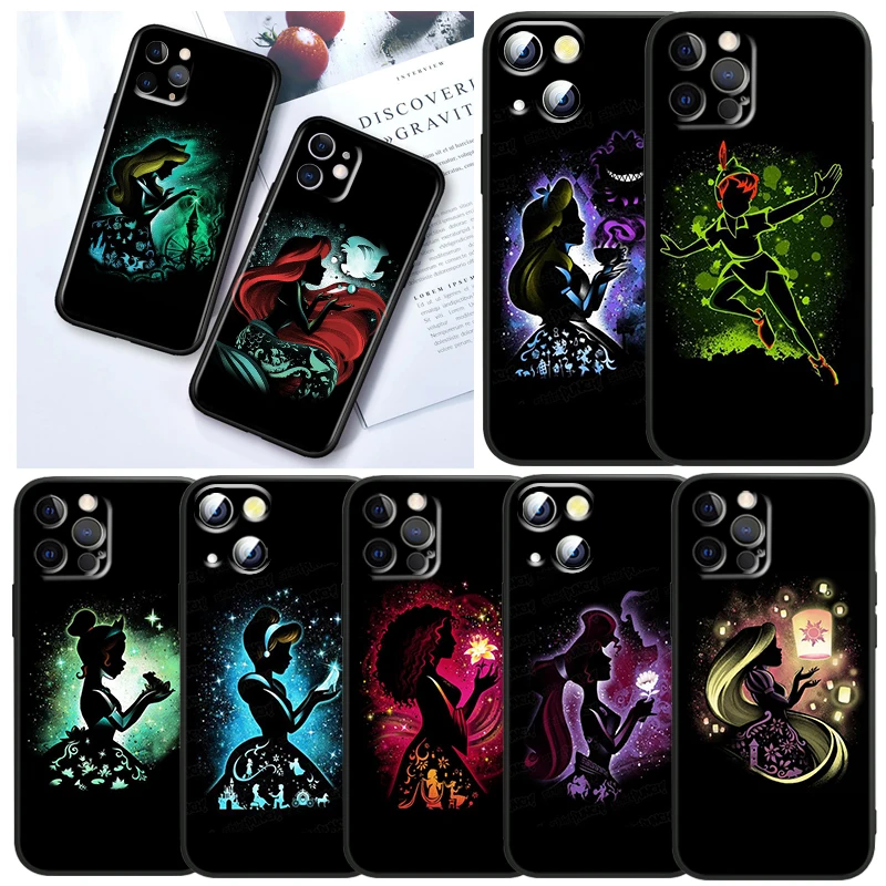 

Cool Cartoon Princess Phone Case For Apple iPhone 14 13 12 11 SE XS XR X 7 8 6 Mini Plus Pro MAX 2020 Black Soft Cover