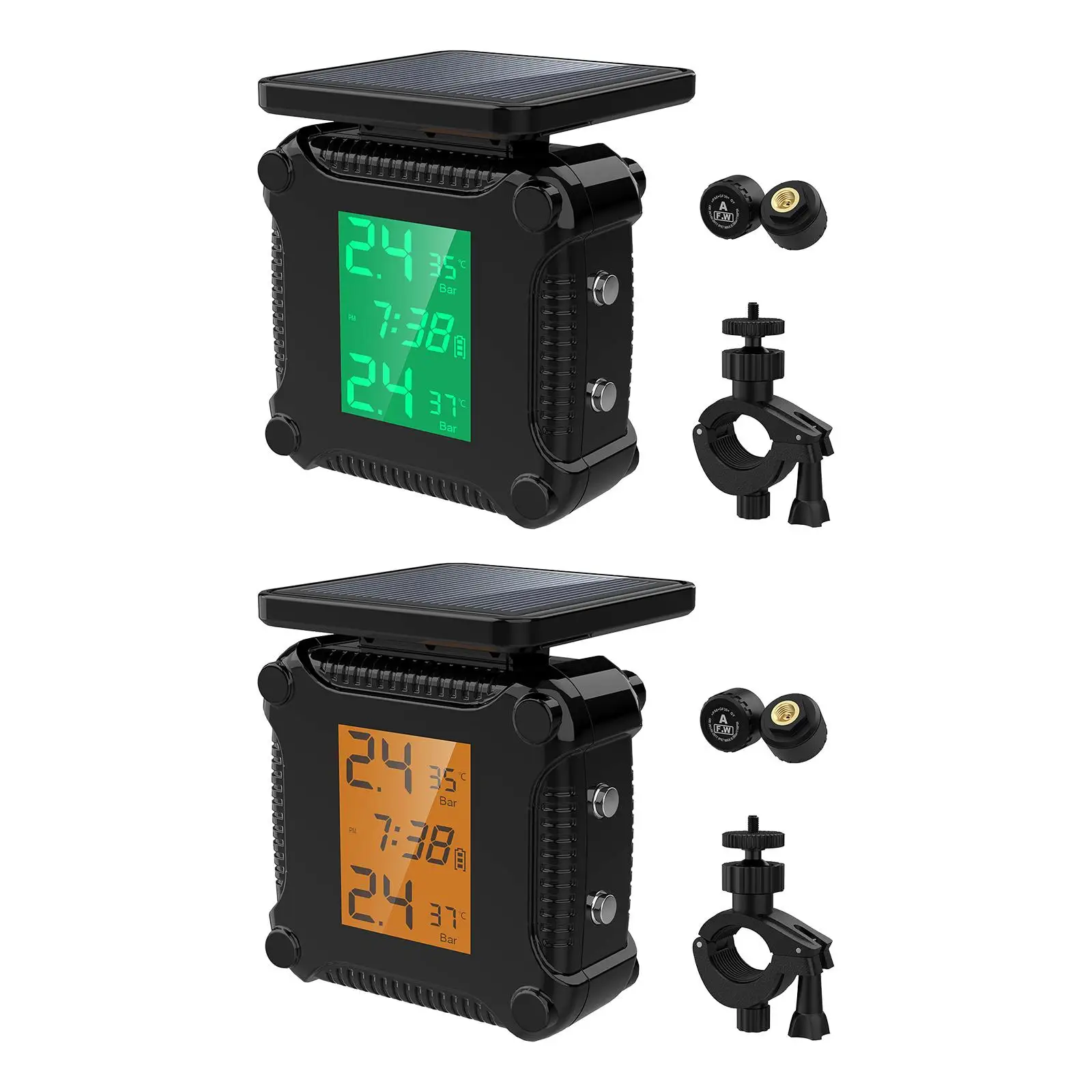 

Motorcycle Tire Pressure Monitoring System Dustproof Digital Abnormal Alarm Reminder LED Display Screen Tire Pressure Gauge