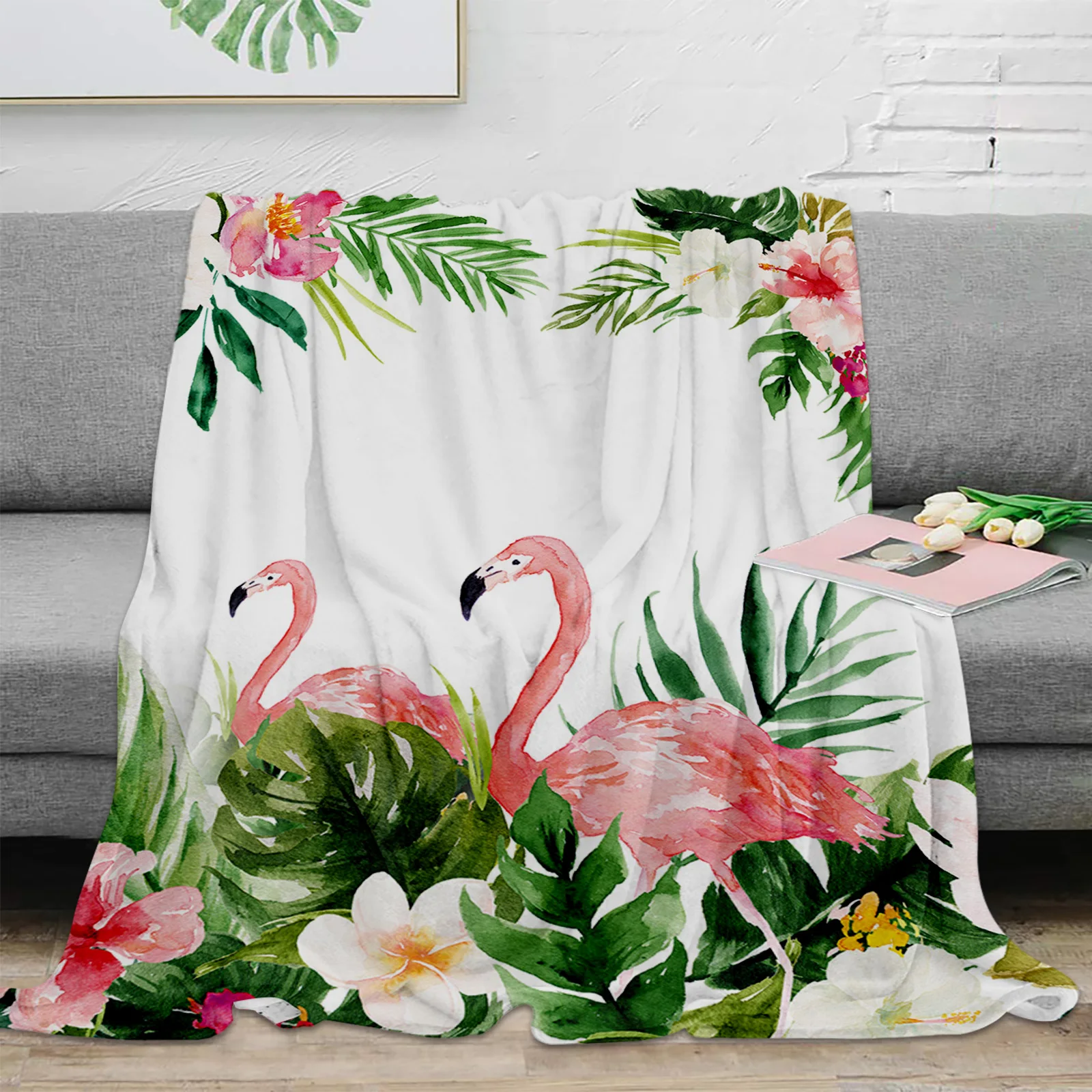 

Одеяло с фламинго, черепаха, растения, цветок, акварельное одеяло, мягкое удобное плюшевое одеяло, теплые простыни для дивана и кровати