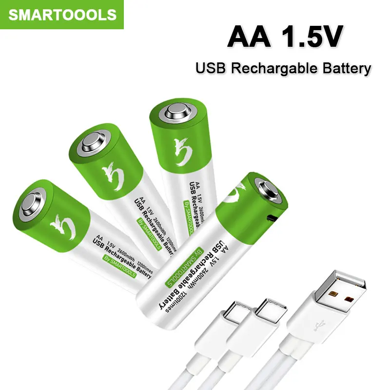 Аккумуляторная литий-ионная батарея 1,5 в AA, МВт/ч, USB