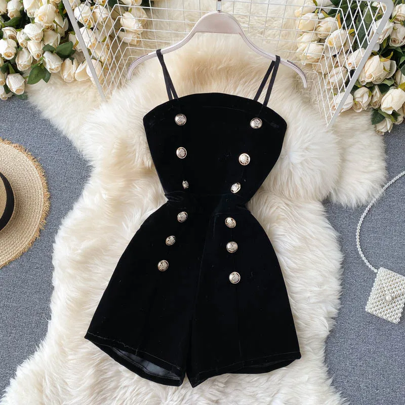 Autumn Elegant Long Sleeve Mesh Lace Shirt + Tube Top Double Breasted Slim Jumpsuit Two-Piece Rompers Sexy Bodysuit Black Woman