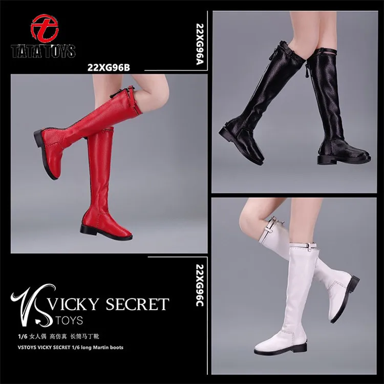 

VSTOYS 22XG96 1/6 Scale female dolls shoes Flat boots black white red fit 12'' action figrue body model