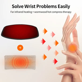 Electric Heating Vibrate Wrist Band With Wormwood Bag Fitness Wrister Joint Care Hand Wrist Protection Heating Bracer Heath Care 4