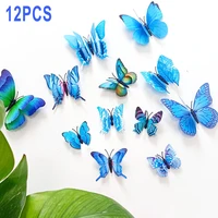 12pcs 3d butterflies wall stickers double layer butterfly wall decals home decor living room decoration