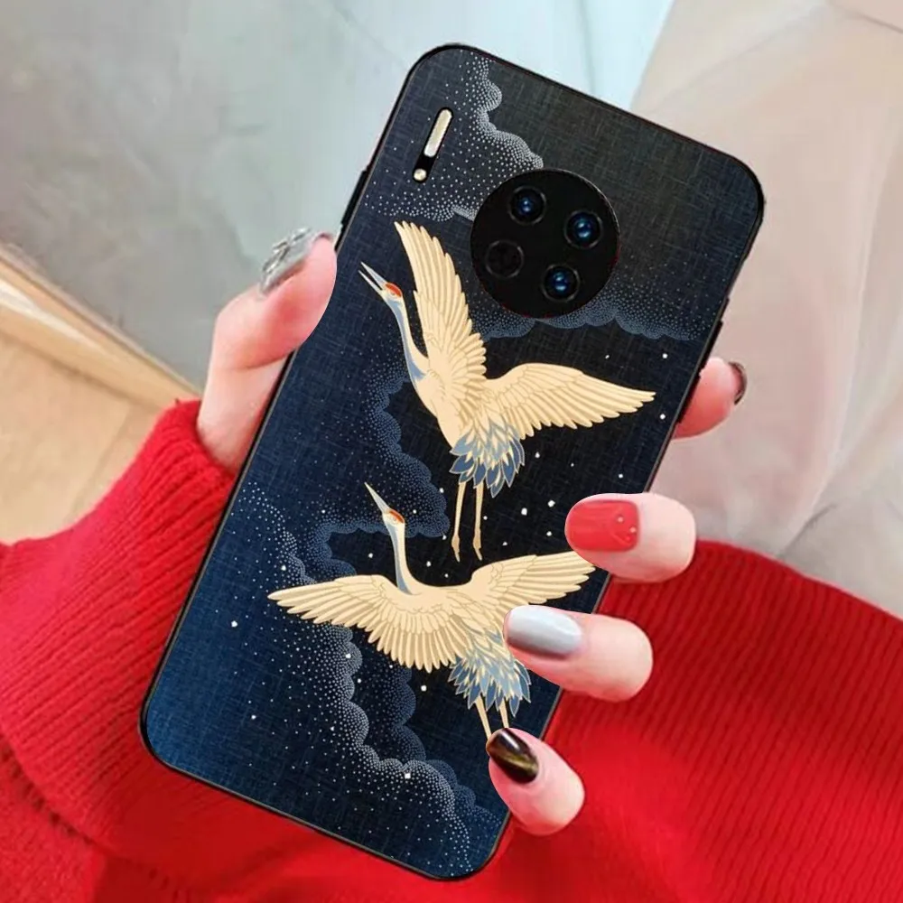 Фото Чехол для телефона с Журавлями Grus Japonensis для Huawei Mate 10 20 30 40 50 lite pro Nova 3 3i 5 6 SE 7 pro 7SE №2