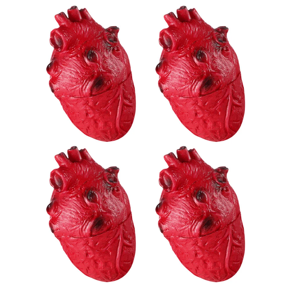 

4pcs Halloween Decor Simulation Heart Scary Organs Halloween Party Props