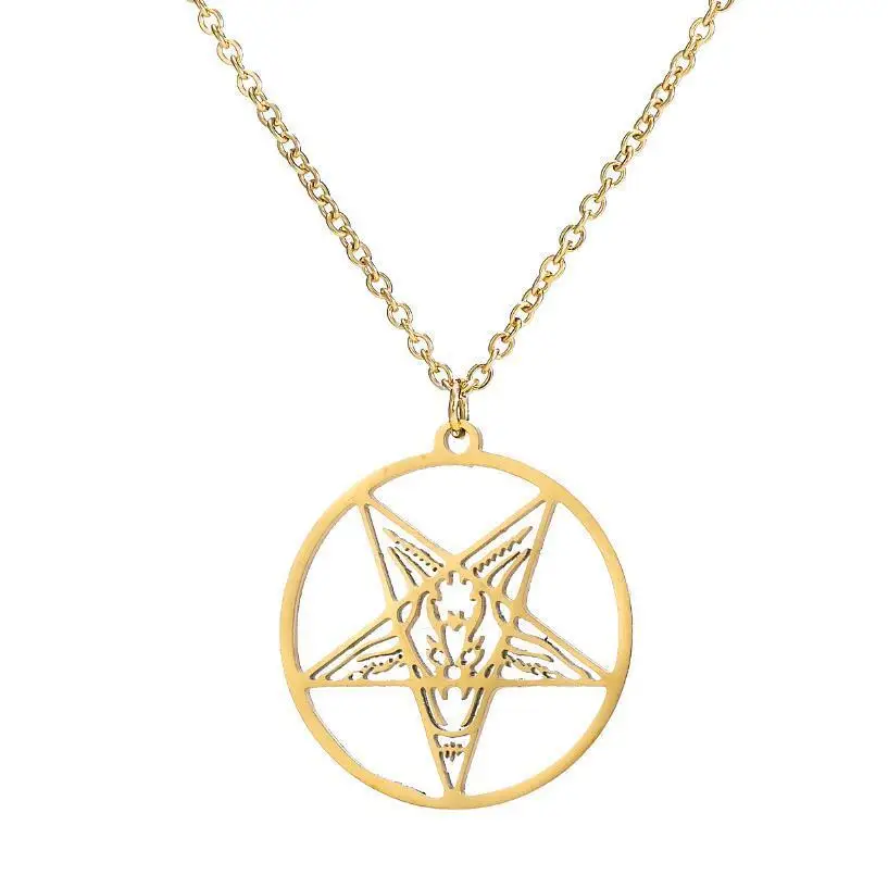 

Mojygt Star Of David Pendant Clavicle Chain Fashion Necklace For Men Minimalist Round Five-star Pendants Collar Women Jewelry