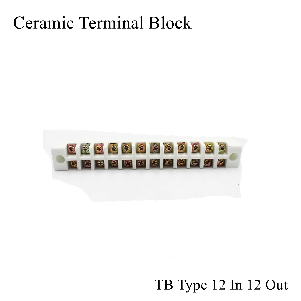 

Клеммная колодка с керамической проводкой, двухрядный Электрический проводной соединитель типа TB, 12 позиций, высокая частота, фарфор