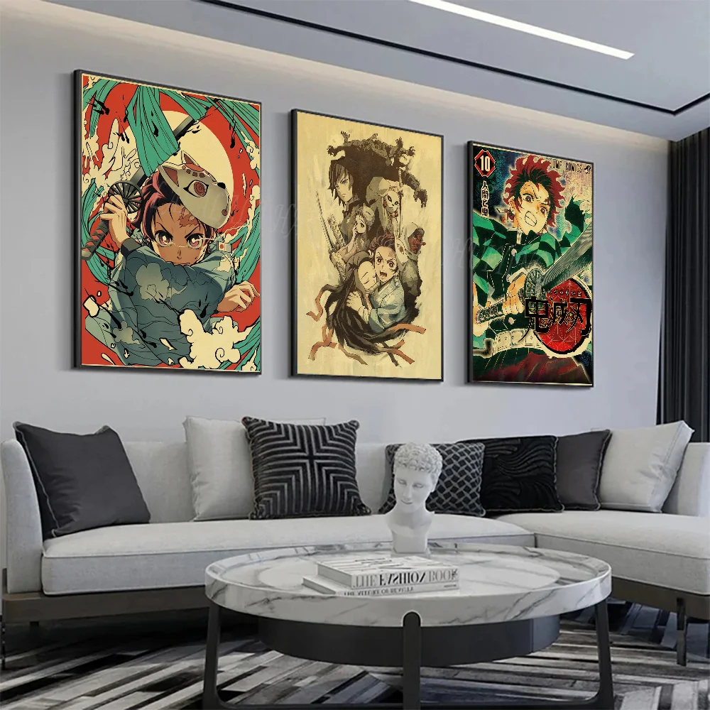 Аниме demon Slayer Плакат Hd Настенный Постер Современный Стиль Художественный Декор