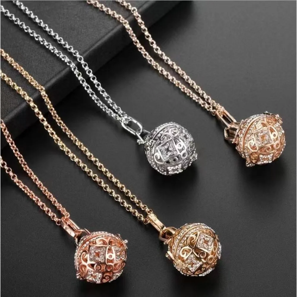 

Mexico Chime Music Angel Ball Caller Locket Necklace Vintage Pregnancy Necklace Aromatherapy Essential Oil Diffuser Accessories