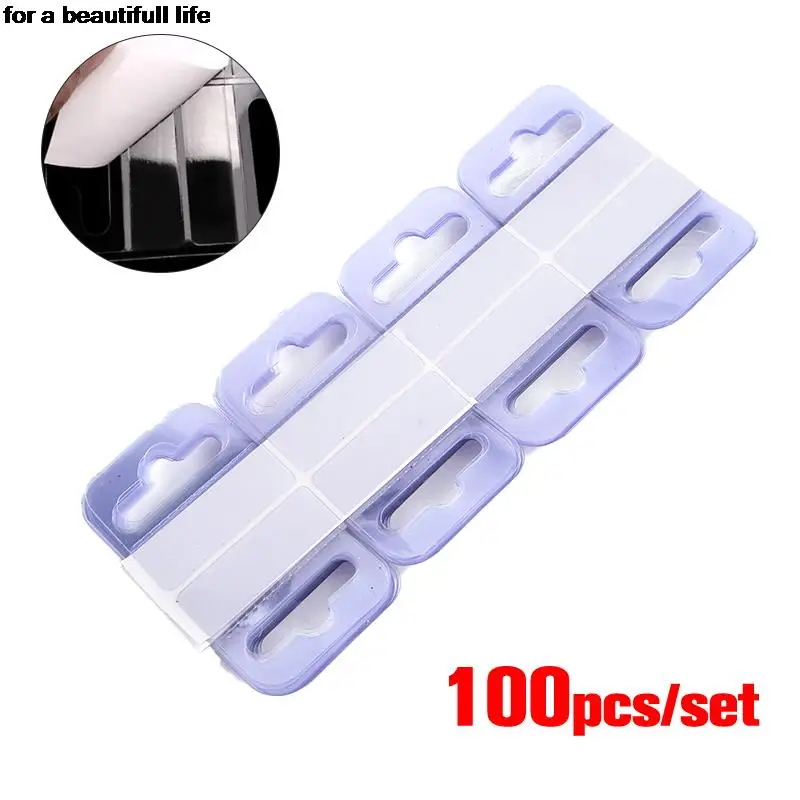 

100pcs New PVC Slot Hole Adhesive Hang Tabs Tags Hook Merchandise Package Box Bag Hangers Peghooks For Store Retail Display