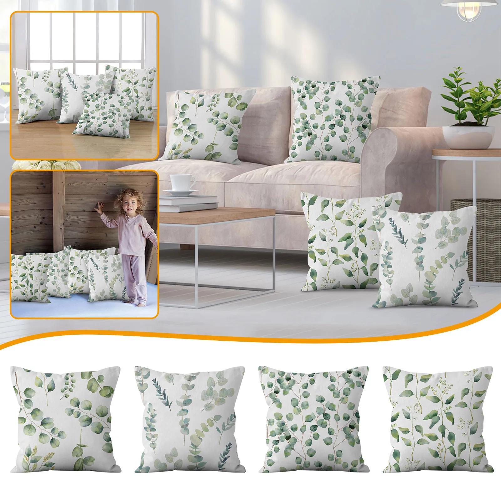 

Наволочка, Современная наволочка, декоративные уличные Льняные Наволочки на молнии, набор из 2 сатиновых наволочек с застежкой-молнией, ста...