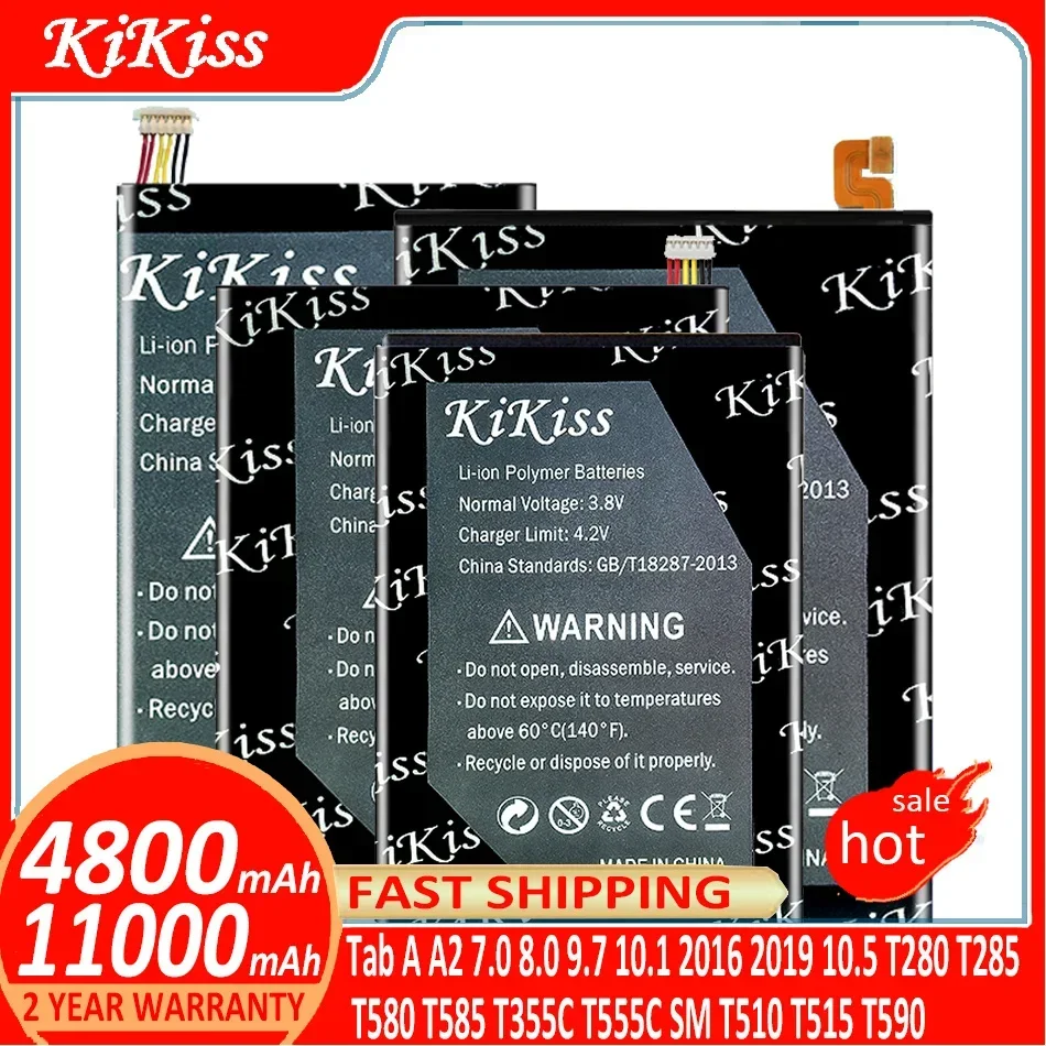 Аккумулятор KiKiss для Samsung Galaxy Tab A A2 7 0 8 9 10 1 2016 2019 5 T280 T285 T580 T585 T355C T555C SM T510 T515 T590