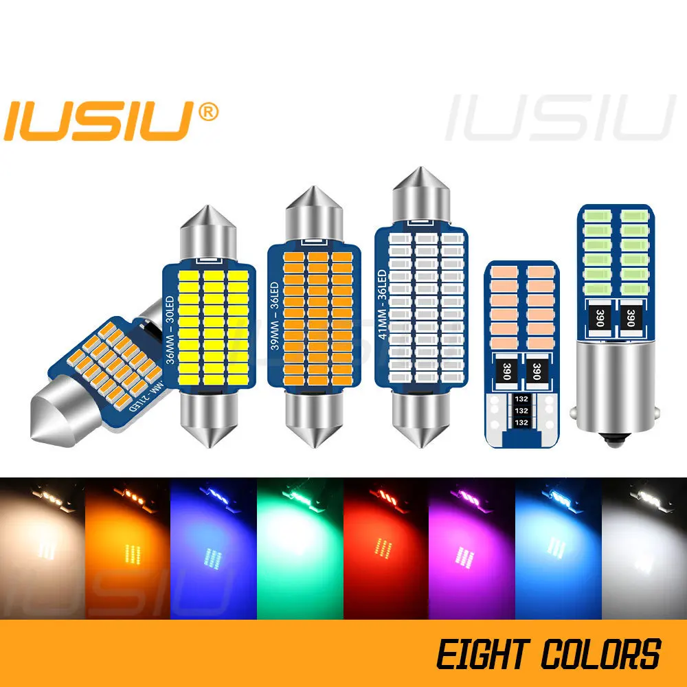 

IUSIU 1x 12V 24V T10 C5W Festoon BA9S W5W Dome C10W WY5W T4W 194 28 31 36 39 41 MM Interior Led Bulb Truck Car Light Signal Lamp