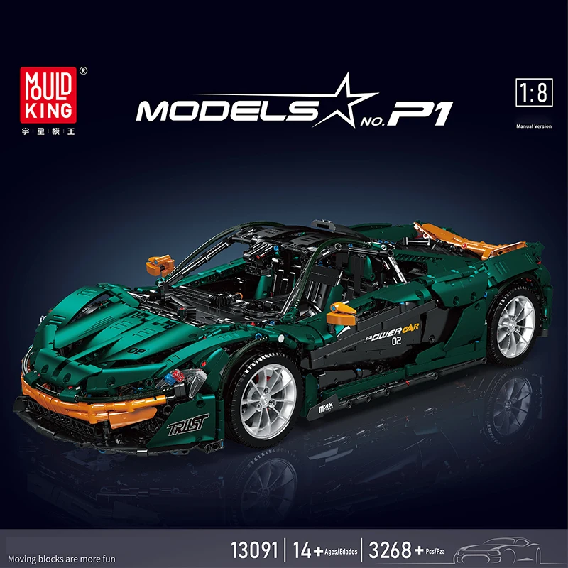 

APP Electric Supercar 13091 P1 Dark Green Model 3268PCS Building Blocks Bricks Toy Christmas Gifts Technical RC Racing Car