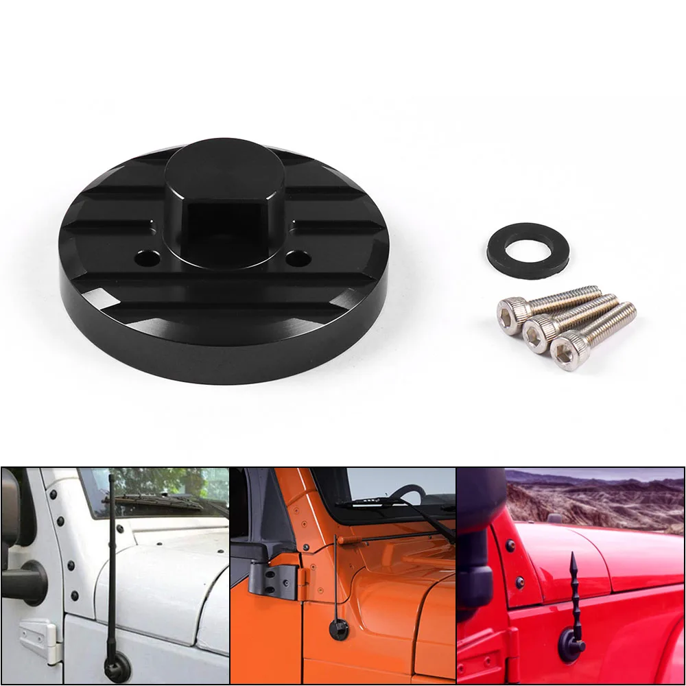 

Antenna Aluminum Base Decorative Cover Trim Decal for Jeep Wrangler JK JL 2007-2022 Car Accessory