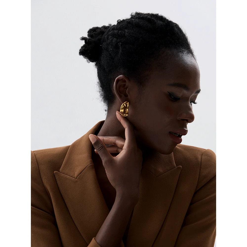 Серьги-гвоздики из нержавеющей стали 316l золотого и серебряного цвета