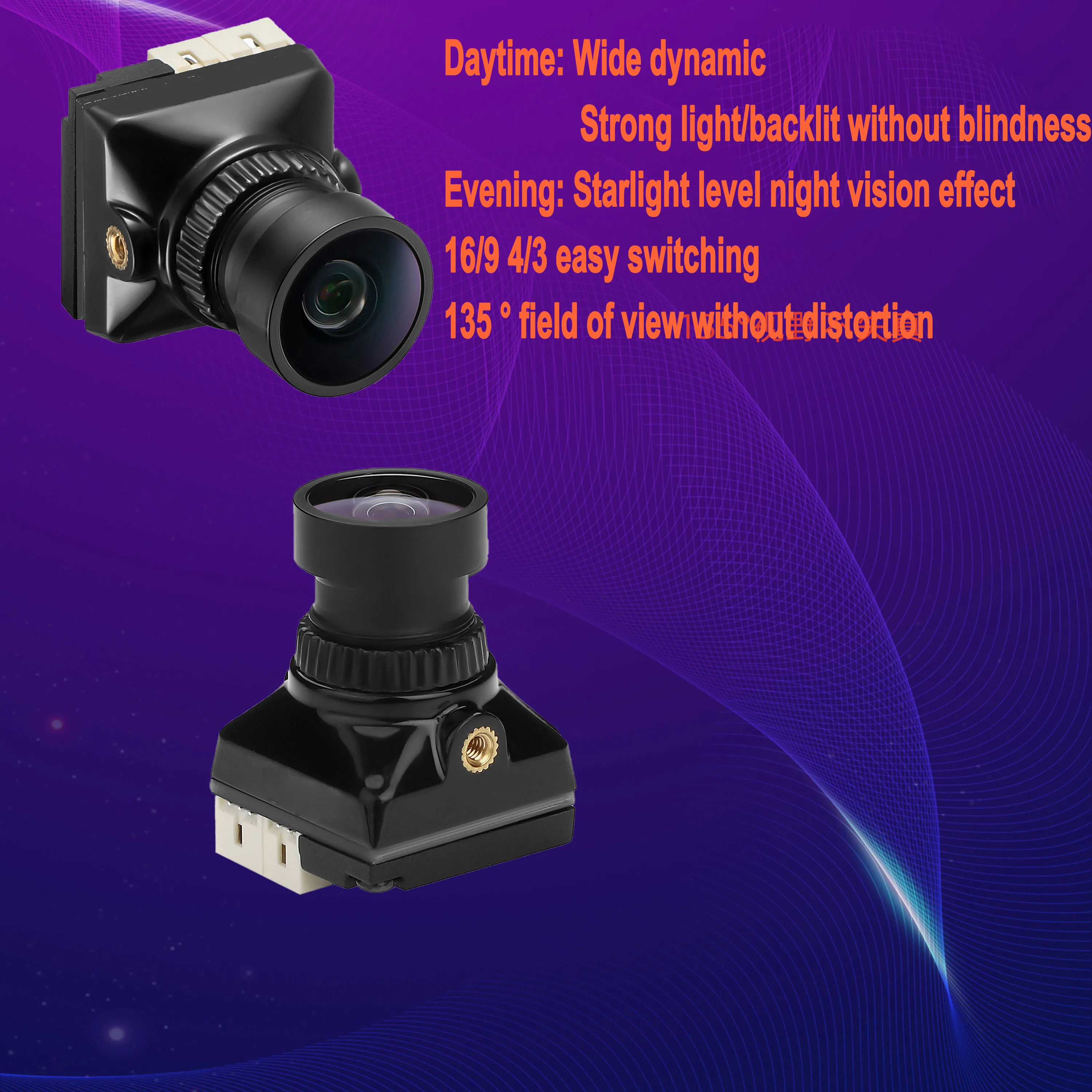 Фото Мини-камера FPV NEEBRC 1800TVL с выходом DC 5-30V NTSC/PAL CVBS/AHD для радиоуправляемых квадрокоптеров, гоночных дронов, мультикоптеров, авиамоделей и самолетов №2