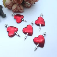 5pcs diablo gothic jewelry piercing wounded heart red oil drop handmade accessories punk jewelry 3821mm