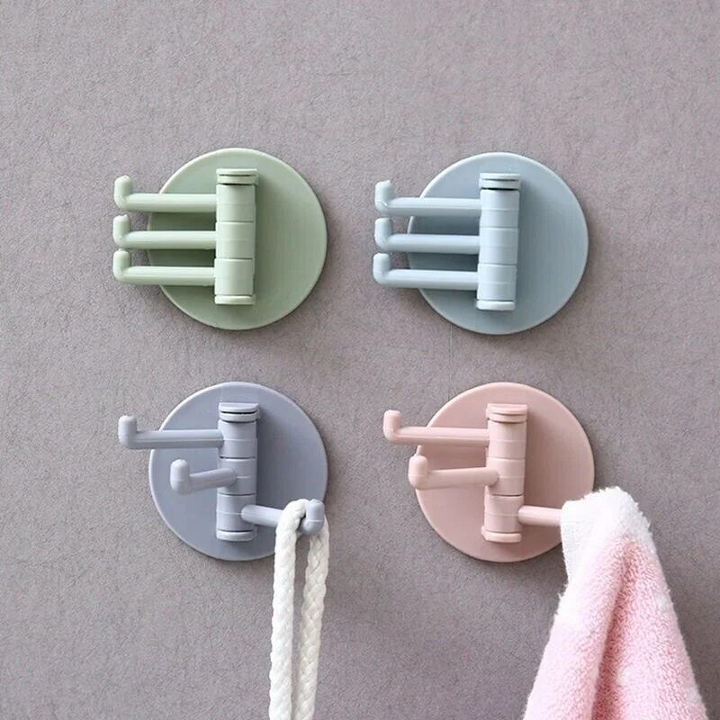 

1PC Self-Adhesive Hook Three Branch Rotatable Seamless Wall Hanger