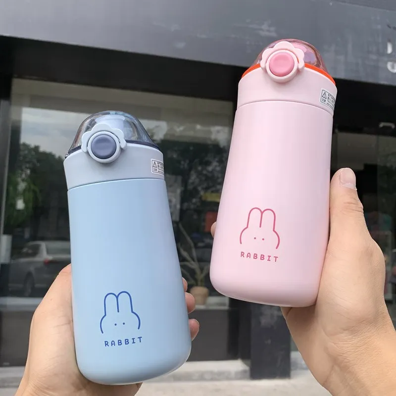 

Термокружка, милая мультяшная ручка, портативная кружка из нержавеющей стали, уличная бутылка для воды, сохраняет холод и тепло