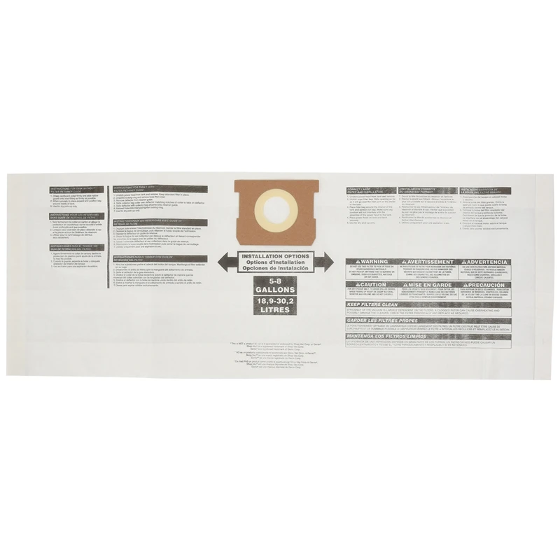 

Top Deals Universal Dry Dust Bag 5 To 8 Gallon Vacuum Cleaner Replacement Accessory Fit For Shop Vac 90661 906-61 9066100