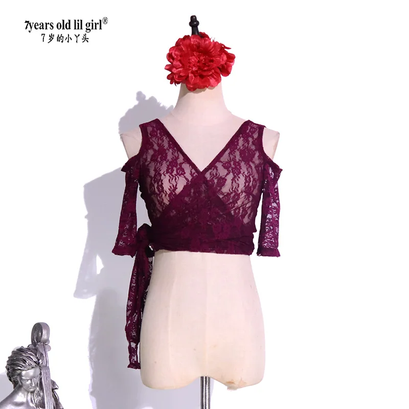 Длинный кружевной топ для танца живота DP41, длинный кружевной топ для танца живота DH122