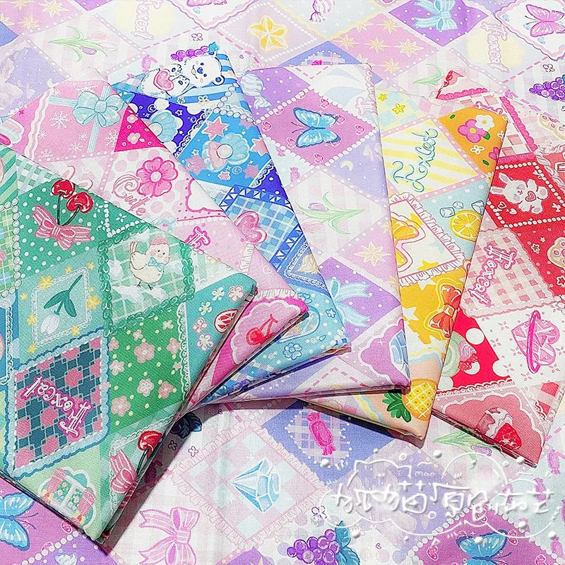 

Милая ткань Лолита в стиле пэчворк с цветами и растениями, ткань «сделай сам», ручная сумка, материалы для письма, детская юбка