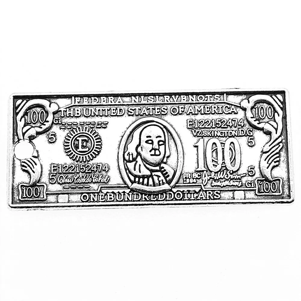 6Pcs 42x18mm Antique Silver Color Money Dollar Us Dollar Charms Pendant Charms For Jewelry Making DIY Jewelry Accessories