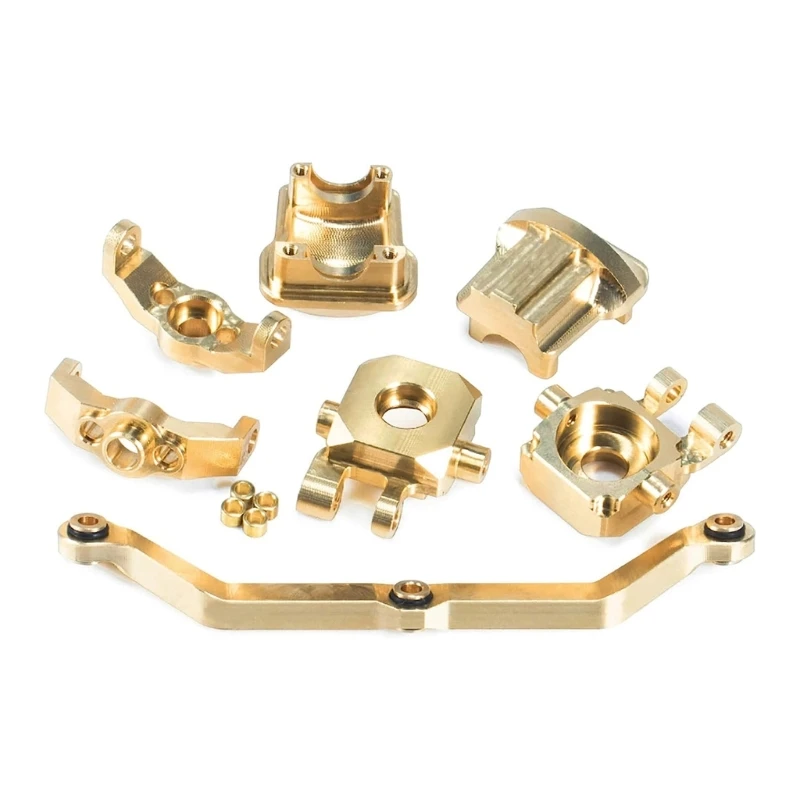 

1/18 Crawler Car Brass Upgraded Set Brass Steering , Brass Wheel Weights Brass Diff Cover for TRX4-M J60A