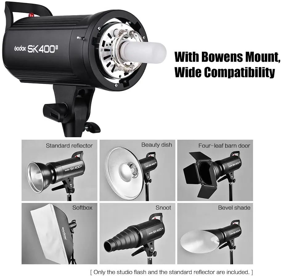 Фото Студийный стробоскоп Godox SK400II 400Ws GN65 5600K, стробоскоп с креплением Bowens для студийной съемки, беспроводная система X 2,4G №2