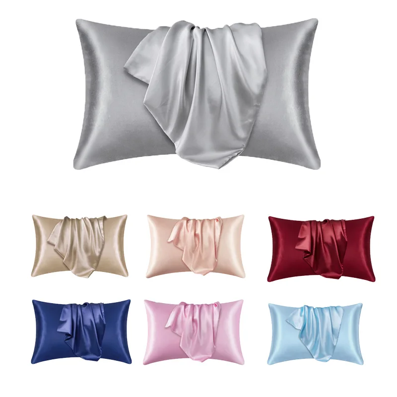 

1PC Smooth Satin Pillowcase for Hair and Skin Health Pillowcase Standard/Queen Size Cooling Sleep Pillow Covers Home Supplies