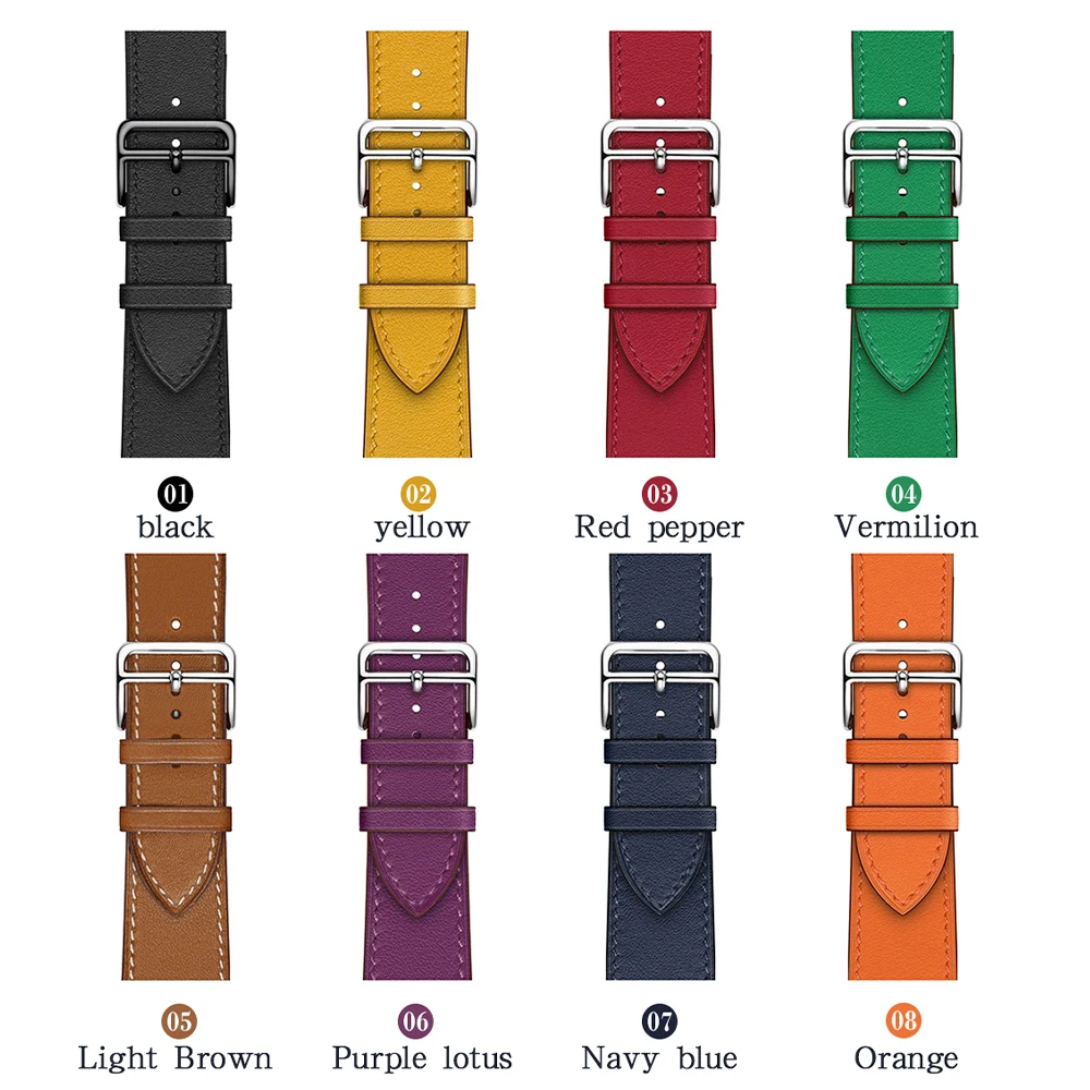 Real Leather Single Tour for iWatch Band Ultra 49mm Business Sports loop on Apple Smart Watch SE Strap 40mm 45 44mm Series 87654