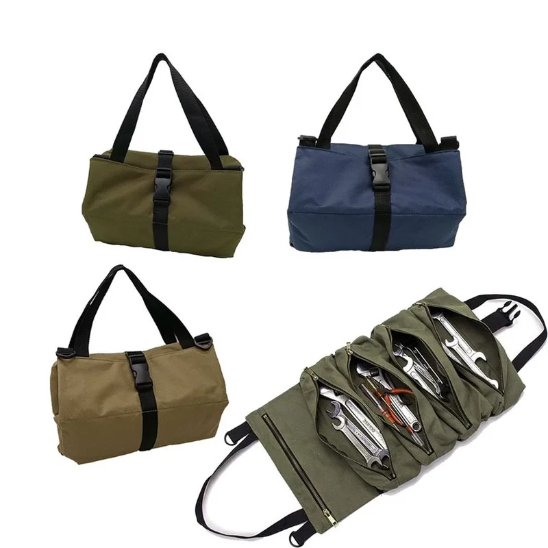 

Hot tool carrier Roll Tool Roll Multi-Purpose Tool Roll Up wholesale Bag Wrench Roll Pouch Hanging Tool Zipper Carrier Tote
