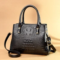 large vintage totes bag big pu leather shoulder bag new crocodile pattern handbags womens casual design crossbody messenger bag