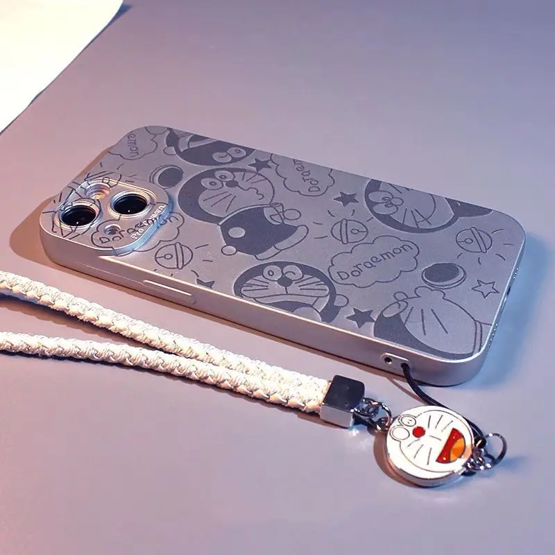 

Bandai Doraemon Plating Phone Case for Iphone 12 12Pro 13 13Pro 11 Pro X XS Max XR 7 8 Plus Cartoon Back Covers Fundas Coque