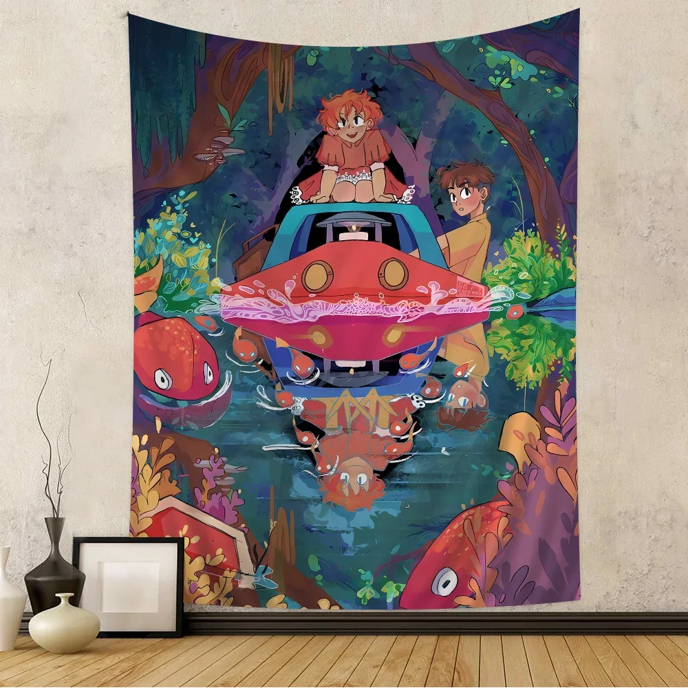Аниме P-ponyos подвесной богемный гобелен Таро хиппи настенные коврики Dorm японский